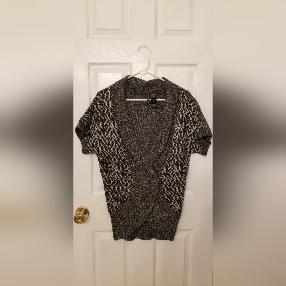 Black & White Short Sleeve Cardigan